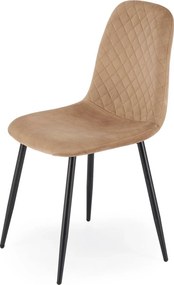 Scaun K608, bej, stofa catifelata/metal, 45x52x88 cm