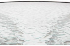 Masă din metal cu blat de sticlă, argintiu diam.60 cm