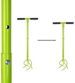 Cultivator manual de grădină cu mâner reglabil