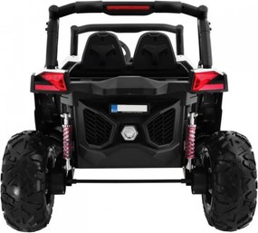 Masinuta Electrica cu acumulator pentru copii NOVOKIDS™ Buggy UTV , 2 locuri, 3-12 ani , max 50 kg , 2 Baterii de 12V, Lungime 124 cm, Alb cu Negru