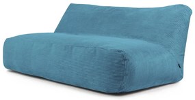 Fotoliu bean bag albastru cu tapițerie din catifea reiată Sofa Tube 190 – SLOWDOWN