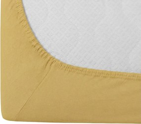 Cearsaf jersey BASIC galben 90 x 200 cm