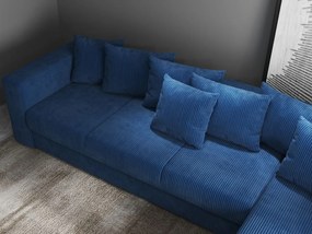 Colțar extensibil dumonde cu ladă de depozitare si sezut confortabil din spuma high-density, Gloria Zoom Blue 320x183 cm