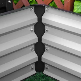Outsunny Set de 2 jardiniere înălțate, pătrat de grădină pentru legume, flori, oțel galvanizat 60 x 60 x 30,5 cm, gri | Aosom Romania