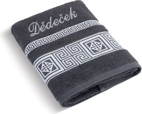 Prosop cu broderie Grandfather gri închis , 50 x 100 cm