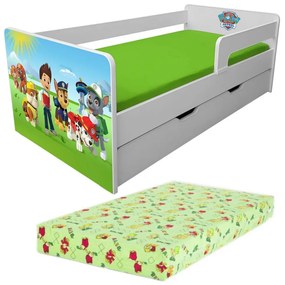 Pat Paw Patrol pentru Copii 2-12 Ani P1L Cu Sertar si Saltea Norisor 160x80x12 - Pc-p-lux-paw-p1l-srt-80