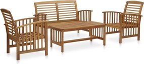 vidaXL Set mobilier de grădină, 4 piese, lemn masiv de acacia