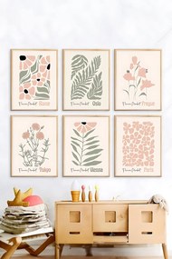 Tablou decorativ înrămat în MDF (6 bucăți), Wallity, Culoare: Multicolor