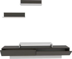 Mobilier living LUSI, maro/alb, PAL melaminat, 3 piese