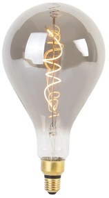 E27 dimbare LED spiraal filament lamp A165 smoke 4W 120 lm 1800K
