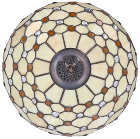 Lampa de masa Tiffany Cream h 45 cm, abajur 30 cm
