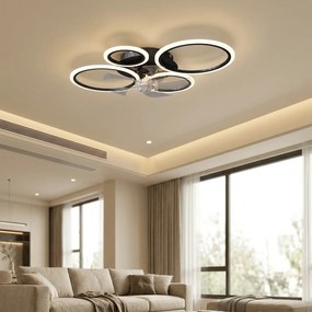 HOMCOM Ventilator de tavan cu lumină și telecomandă, Ventilator LED de tavan 77 cm cu 3 culori de lumină, 6 trepte, temporizator | Aosom Romania