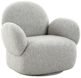 Fotoliu Messina cu rotire, bouclé, gri deschis