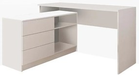 Birou cu raft TUNGO 138x112 cm, alb