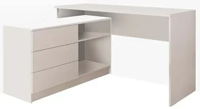 Birou cu raft TUNGO 138x112 cm, alb