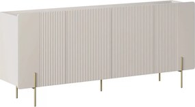 Comodă cu patru uși Malmi 200 cm - cashmere / crema bianca / picioare aurii