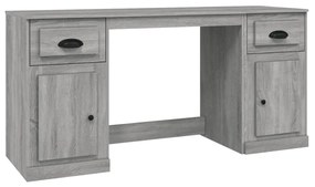 vidaXL Birou cu dulap, gri sonoma, lemn prelucrat