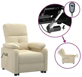 3073821 vidaXL Fotoliu de masaj electric rabatabil, crem, textil