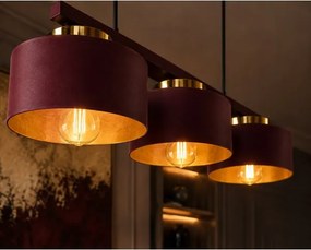 Lustră suspendată pe cablu IGNIA 3xE27/60W/230V vișiniu/auriu