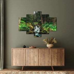 Tablou cu pârău în pădure (150x105 cm)