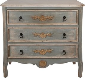 Comoda verde, din lemn masiv, aspect vintage, Brocateur
