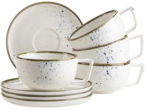 Mäser 8 bucăți set de cești de cafea Pintar Albpuncte albastre