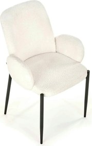 Scaun K477, crem/negru, stofa/metal, 58x58x89 cm