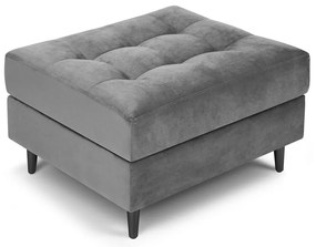 Taburet din catifea Milo Casa Santo, gri deschis