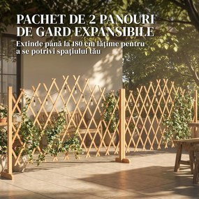 Outsunny Gard extensibil grilaj armonică separator grădină | Aosom Romania
