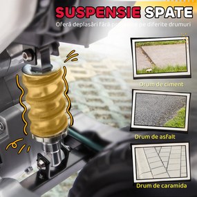 AIYAPLAY Motocicletă Electrică pentru Copii 3-6 Ani cu 2 Motoare și Accelerație Manuală, 2,4-5km/h, 107x56x70 cm, Roșu | Aosom Romania