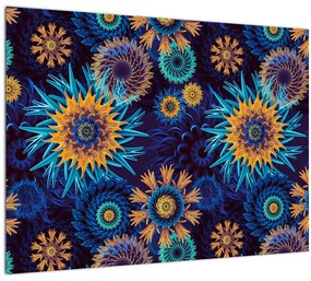 Tablou pe sticlă - 3D flori (70x50 cm)