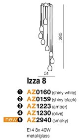 Lustra moderna Izza 8 fumurie ZZ AZ2940