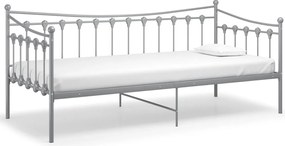 vidaXL Cadru pat canapea, gri, 90x200 cm, metal