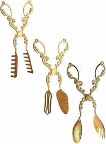 Set 3 clesti bucatarie PLT0418, auriu, metal, 22 cm