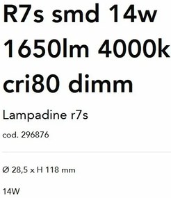 Bec LED dimabil, R7s SMD 14W 1650lm 4000K cri80 dimm