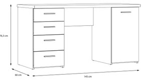 Birou ARENO alb/stejar sonoma