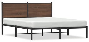 4007764 vidaXL Cadru pat metalic cu tăblie, stejar maro, 137x190 cm