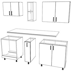 Set haaus V7, Antracit/Alb, Blat Thermo 28 mm, L 160 cm