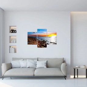 Tablou - Pescărușul zboară deasupra coastei (90x60 cm)