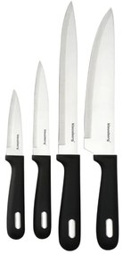 Klausberg KB 7980 set cuțit și placă de tăiat, 8 piese, Oțel inoxidabil, Suport, Negru/inox