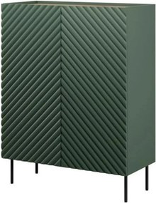 Comoda ONDA, verde inchis/stejar, PAL laminat, 98x45x127 cm