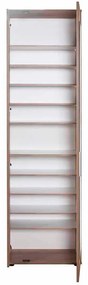 Pantofar Adore Porto XL, 2 usi reversibile cu oglinda, 11 rafturi, capacitate 30-34 perechi, Natur, 60 x 212 x 35 cm