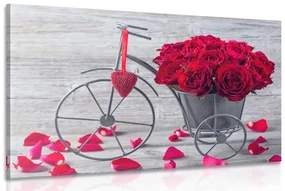 Tablou bicicletă plină de trandafiri
