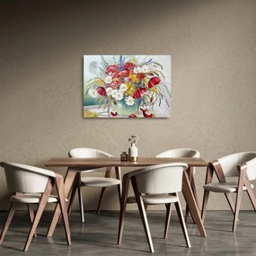 Tablou pe sticlă - Vază cu flori sălbatice (70x50 cm)