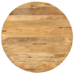 338454 vidaXL Masă de bucătărie, Ø110x78 cm, lemn masiv de mango și oțel