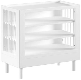 Comodă de copii albă din lemn de fag cu masă de schimbat 100x95x55 cm Forrest – Vipack