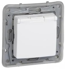 Priza simpla cu capac, 16A, IP44, alba, Legrand Niloe