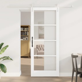 vidaXL Ușă glisantă ORKDAL Alb 86 x 211 cm Lemn masiv de pin