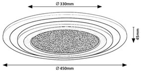 Rabalux 71316 - Plafonieră LED TANELI, dimabilă, 56W/230V, 3000/4000/6000K, neagră + telecomandă
