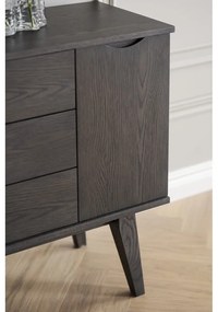 Comodă maro joasă cu aspect de lemn de stejar 150x85 cm Filippa – Rowico